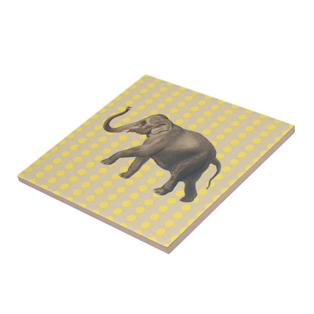 Carreau Humeurs d'épices de moutarde points avec éléphant (Côté)