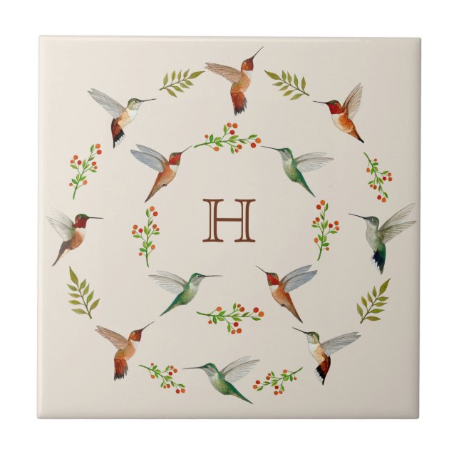 Carreau Hummingbird Ceramic Tile (Devant)