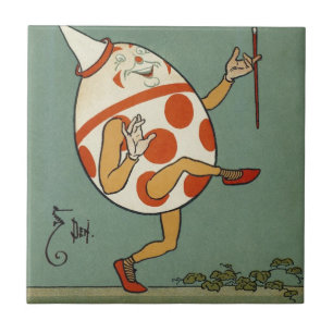 Carreau Humpty Dumpty, Vintage Mère Goose Nursery Rhyme
