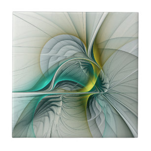 Carreau Hypnotique Abstrait Golden Turquoise Turquoise Fra