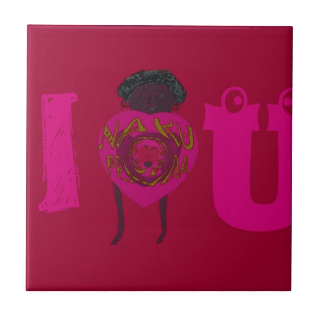 Carreau I Heart You Nakupenda Sana Heureuse Sainte-Valenti (Devant)