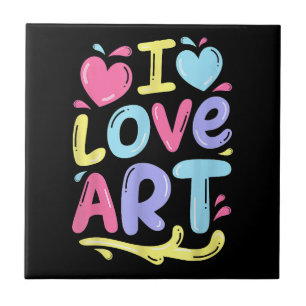 Carreau I Love Art, Peintre Artiste Peinture colorée Cadea
