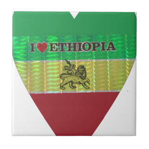 Carreau I Love Heart Ethiopie : Drapeau Art Motif