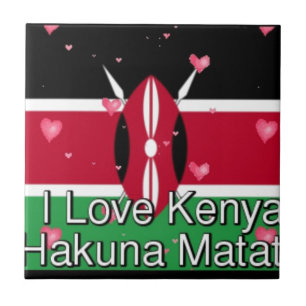 Carreau I Love Kenya et "Hakuna Matata" Art Print