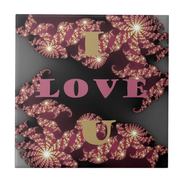 Carreau I Love You Cosmic Constellation Motif Art Design (Devant)