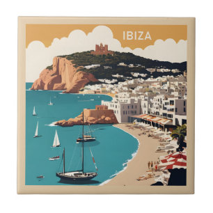 Carreau Ibiza, Espagne Affiche de voyage