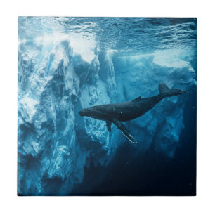 Carreau Iceberg sous-marin et une baleine à bosse