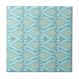 Carreau Ici Poisson Poisson Natation Turquoise et Verts