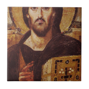 Carreau Icône de chrétien de Pantocrator de Jésus-Christ
