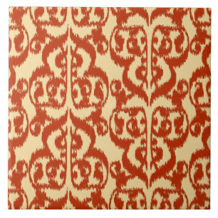 Carreau Ikat damas mauresque - orange mandarine