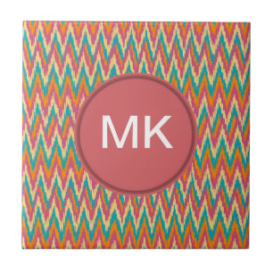 Carreau iKat Zigzag Design Couleurs d'épices