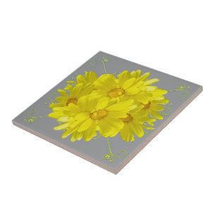 Carreau Illuminer les fleurs de marguerite jaune