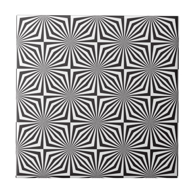 Carreau Illusion optique noire et blanche (Devant)