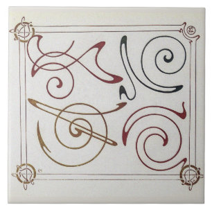 Carreau Illustration Art nouveau vintage par Alphonse Much