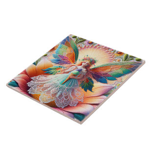 Carreau Illustration colorée de la fée d'été