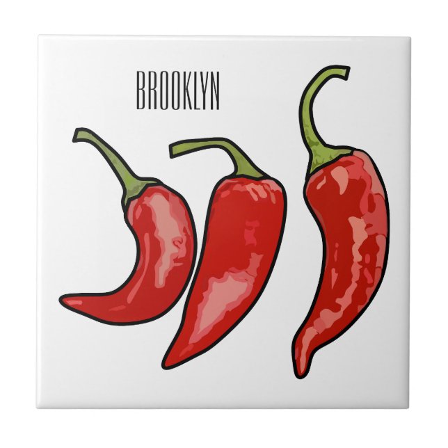 Carreau Illustration de chili (Devant)
