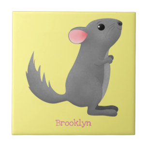 Carreau Illustration de chinchilla gris mignon