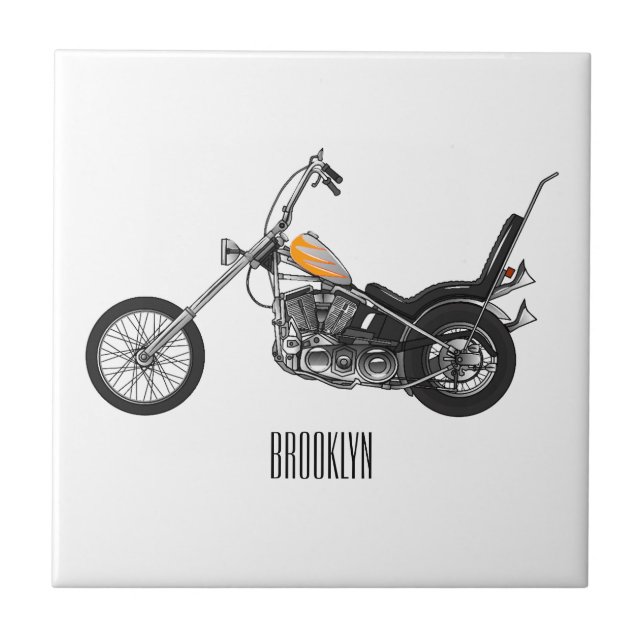 Carreau Illustration de Chopper Motorcycle 1950 (Devant)