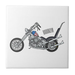 Carreau Illustration de Chopper Motorcycle 1950