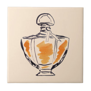 Carreau Illustration de couleur pour aquarelle de mode de