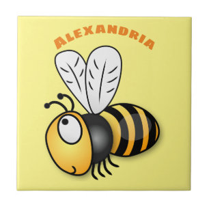 Carreau Illustration de dessin animé d'abeilles joyeux