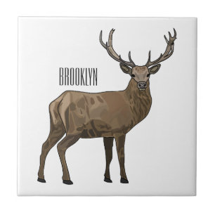 Carreau Illustration de dessin animé de cerf