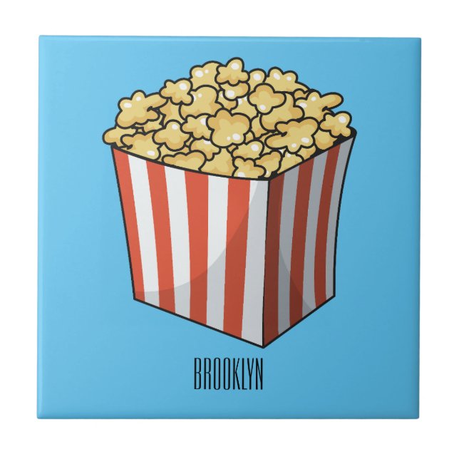 Carreau Illustration de dessin animé Popcorn (Devant)