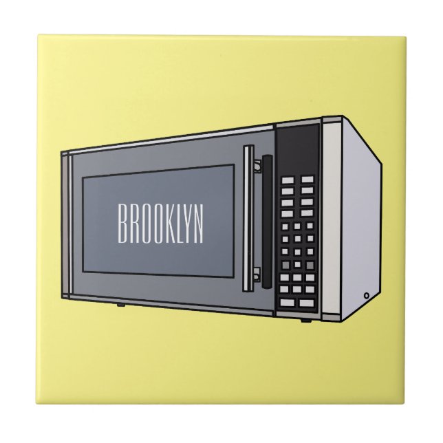 Carreau Illustration de dessin sur micro-ondes (Devant)