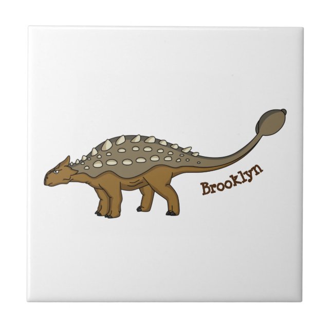 Carreau Illustration de dinosaure blindé Ankylosaurus (Devant)