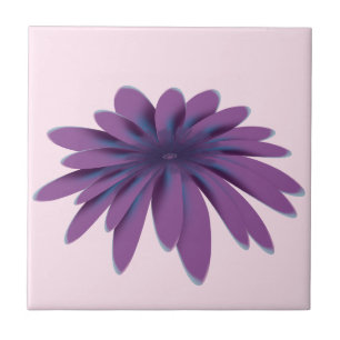Carreau Illustration de fleur de marguerite violette Bot