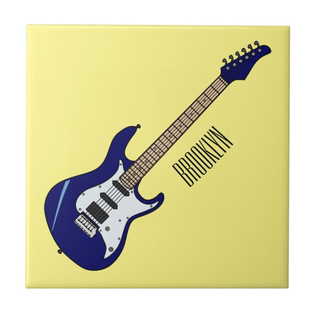 Carreau Illustration de guitare électrique (Devant)