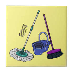 Carreau Illustration de la bande dessinée Broom & mop