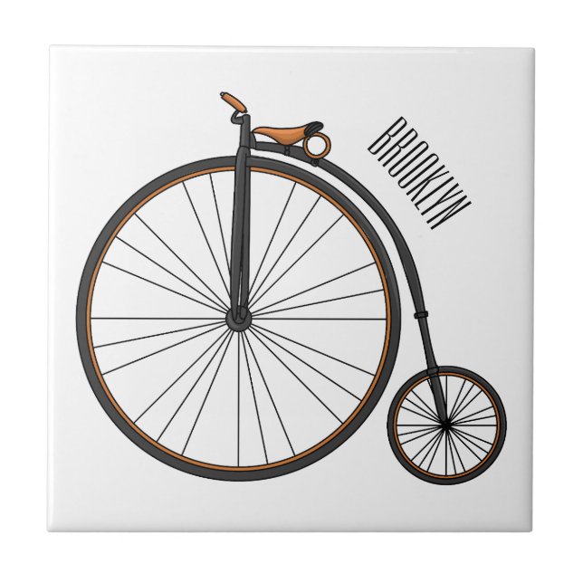 Carreau Illustration de la bande dessinée de vélo à grande (Devant)