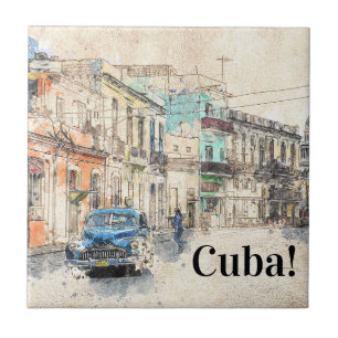Carreau Illustration de La Havane Cuba