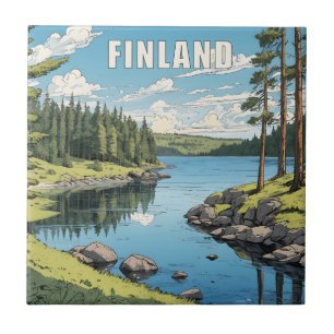 Carreau Illustration de la nature finlandaise