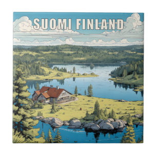 Carreau Illustration de la nature finlandaise