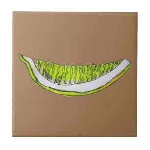 Carreau Illustration de l'aquarelle de fruit en tranches d