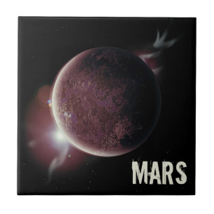 Carreau Illustration de l'univers 3d de la planète rouge M