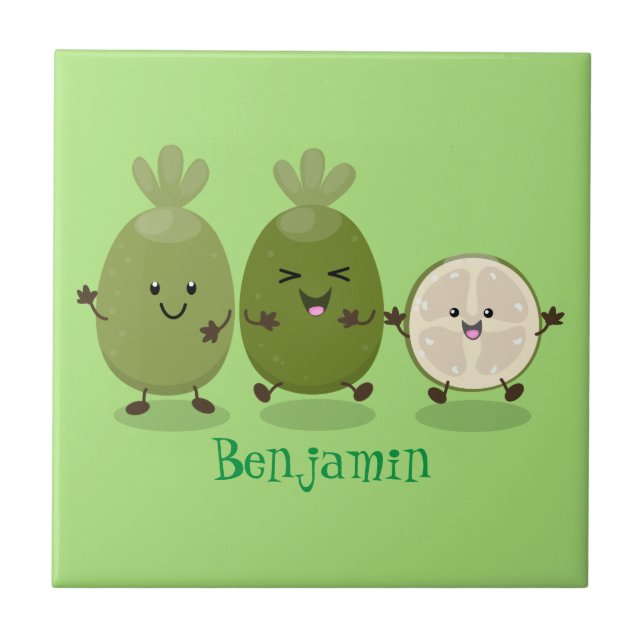 Carreau Illustration de mignonne guava feijoa (Devant)