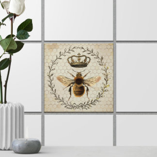 Carreau Illustration de Shabby Chic 🐝 Queen Vintage Bee