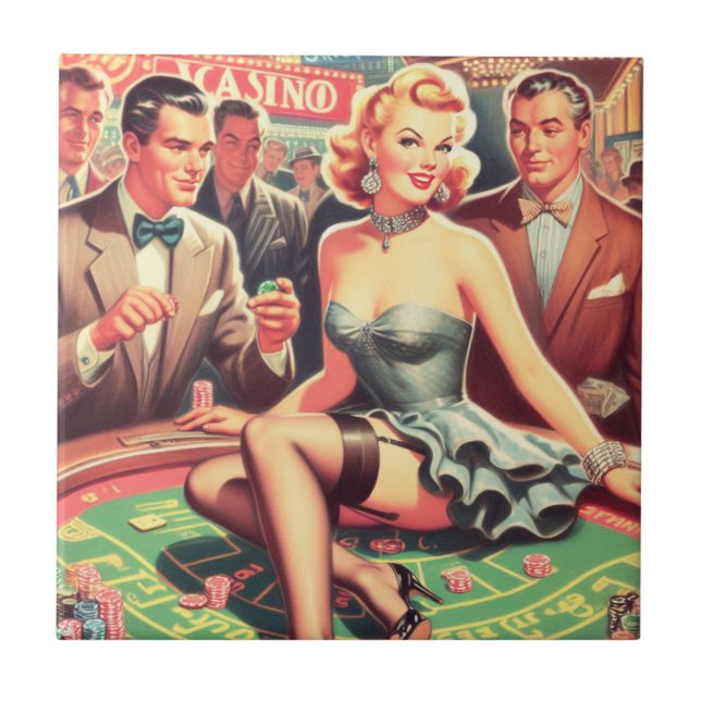 Carreau Illustration du casino vintage (Devant)