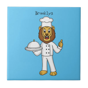 Carreau Illustration du chef mignon lion