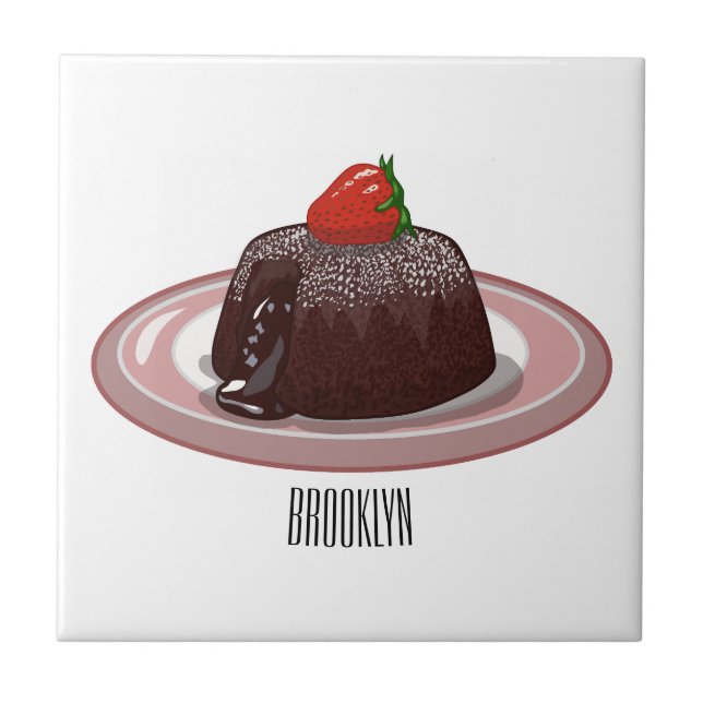 Carreau Illustration du gâteau de lave au chocolat (Devant)