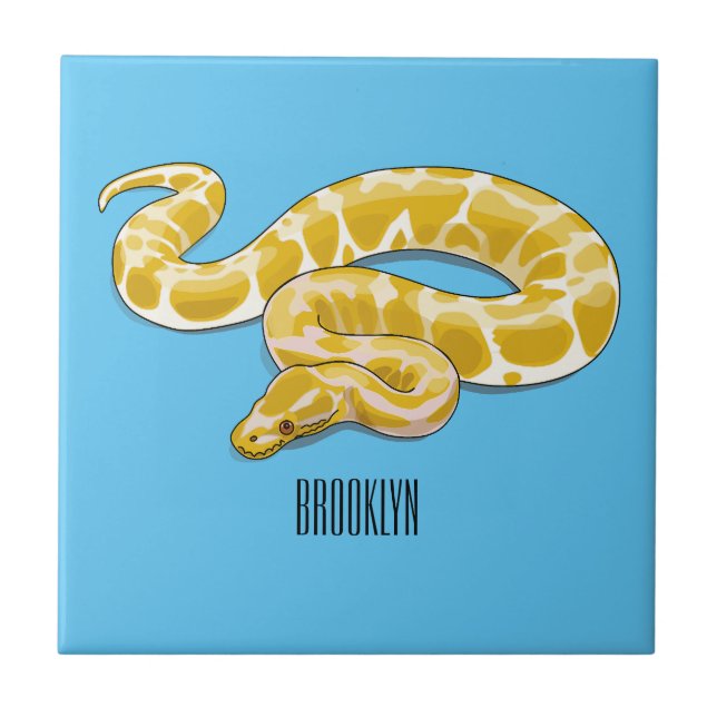 Carreau Illustration du serpent python birman (Devant)