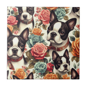Carreau Illustration du Terrier de Boston