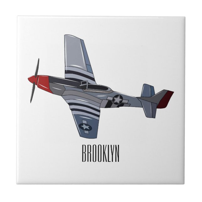 Carreau Illustration d'un avion de chasse-bombardier (Devant)