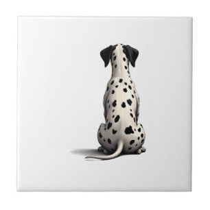 Carreau Illustration d'un dalmatien vintage vu de dos Min