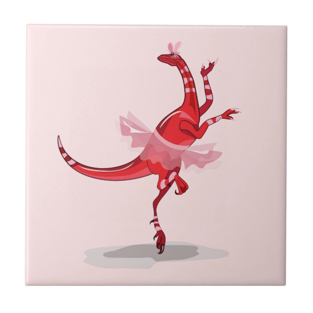 Carreau Illustration D'Un Raptor Danseur Ballerina. (Devant)