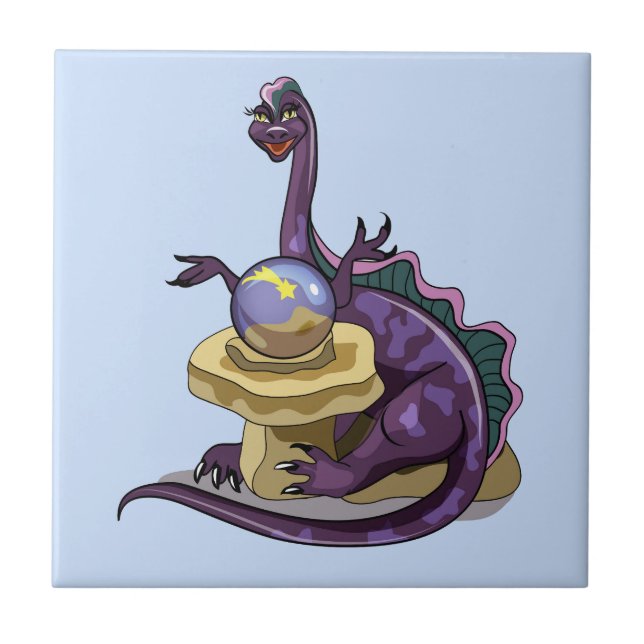 Carreau Illustration D'Un Vendeur Fortune Plateosaurus. (Devant)