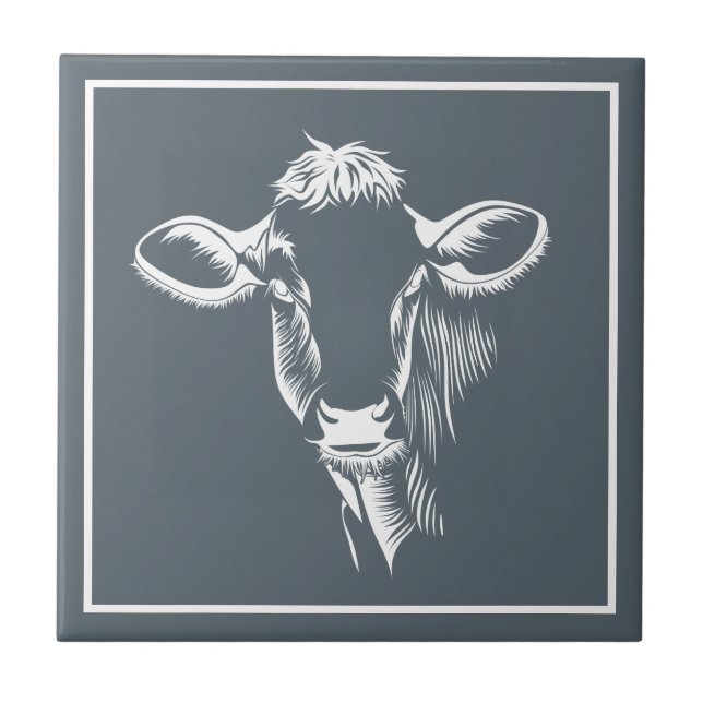 Carreau Illustration et gris blancs de vache laitière de (Devant)